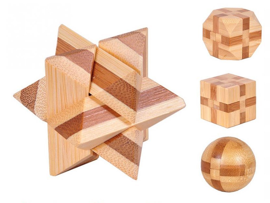 3D Denksport Puzzle aus Holz Denkspiel Knobelspiel Erzieherisches Spielzeug für 